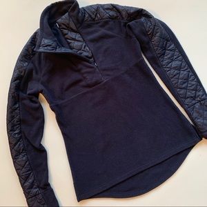 Athleta Vortex Navy Quilted Half Zip Fleece XS